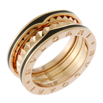 BVLGARI B-zero.1 B.Zero One Lock 1 Band Black Ceramic Ring No. 13 K18 Pink Gold Women's