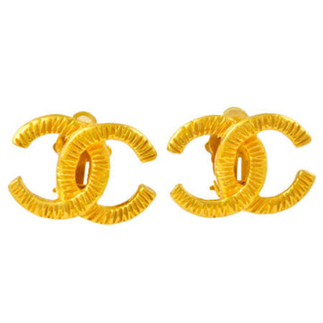 Chanel here mark earrings gold metal 93P