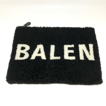 BALENCIAGA shearling pouch clutch bag 492681 logo boa men's women's 2022 black x white mouton