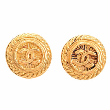 CHANEL Cocomark round earrings gold ladies