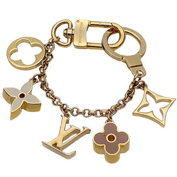 LOUIS VUITTON Keychain Ladies Bag Charm Keyring Fleur de Monogram Gold M65111