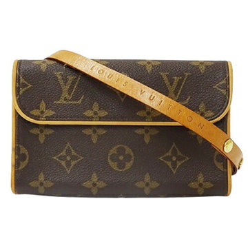 LOUIS VUITTON Bag Monogram Women's Body Waist Pouch Pochette Florentine M51855 Brown