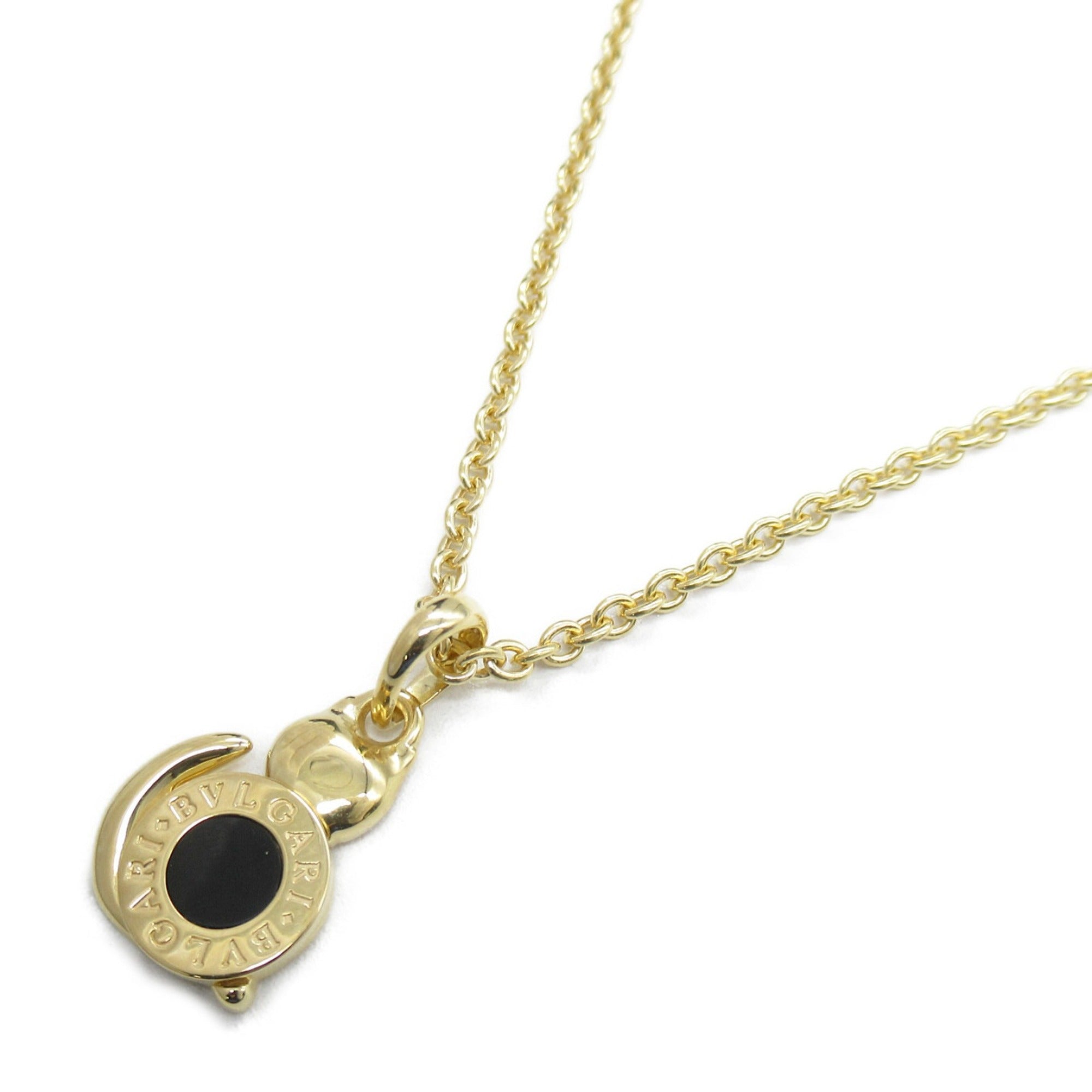 BVLGARI Necklace Onyx Cat Necklace Black K18 [Yellow Gold
