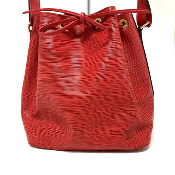 LOUIS VUITTON Petit Noe M44107 Epi Leather Red Gold Hardware Drawstring Shoulder Bag Women's