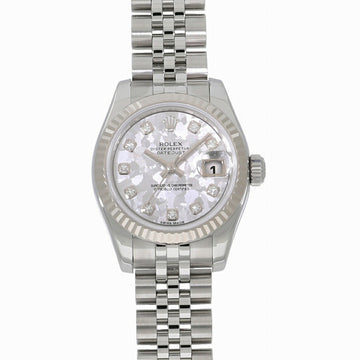 ROLEX Datejust 179174G Random Silver Gold Crystal x 10P Diamond Ladies Watch