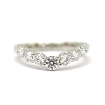 HARRY WINSTON Pt950 Diamond V Shape Wedding Band Ring No. 9 Women's ry