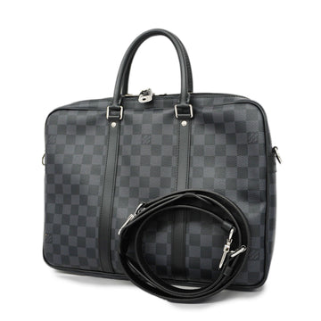 LOUIS VUITTONAuth  Damier Graphite Porto De Cuman Voyage N41478 Men's Briefcase