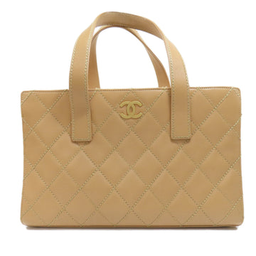 CHANEL Wild Stitch Matelasse Tote Bag Calf Women's