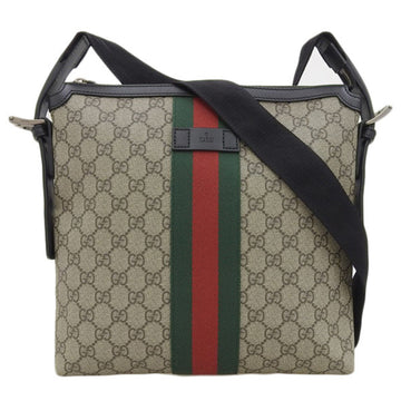 GUCCI GG Supreme Bag Shoulder 387111 Beige Black Men's