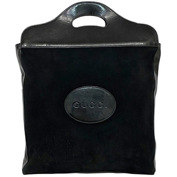 Gucci Tote Bag Black 002 8000 Patent Leather Suede GUCCI Handbag Wappen Women's Men's