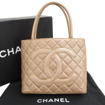 CHANEL Reprint Tote Medallion Coco Mark Bag Pink Gold with Seal No. 7 A01804