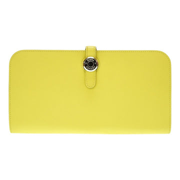 HERMES Dogon Rectoverso Swift Souffle R stamp long wallet 0185 Yellow