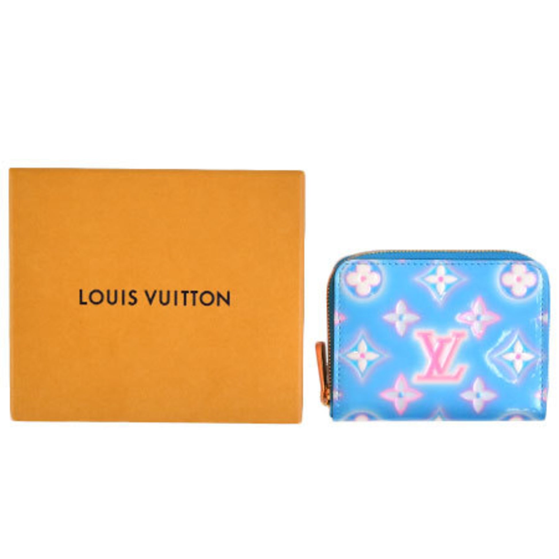 Louis Vuitton Zippy Coin Purse Valentine Neon Monogram Vernis Blue 22124124