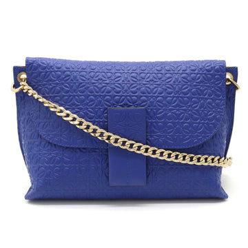 Loewe Anagram Avenue Shoulder Bag Leather Blue 310.89.N49
