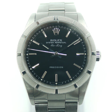 ROLEX AirKing Air King 14010M D serial SS automatic winding black dial watch