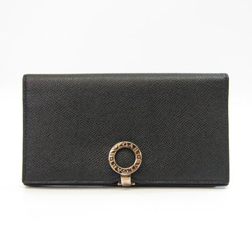 BVLGARI Men,Women Leather Long Bill Wallet [bi-fold] Black