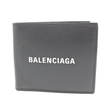 Balenciaga Everyday Bifold Wallet Women's and Men's 487435 Leather Black