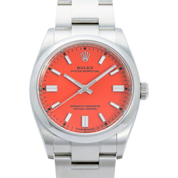 ROLEX Oyster Perpetual 36 126000 Coral Red Dial Watch Men's