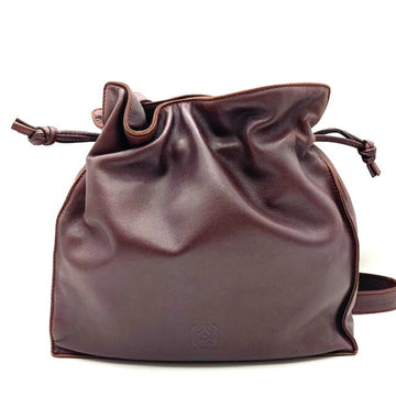 Loewe drawstring shoulder bag nappa leather Bordeaux vintage