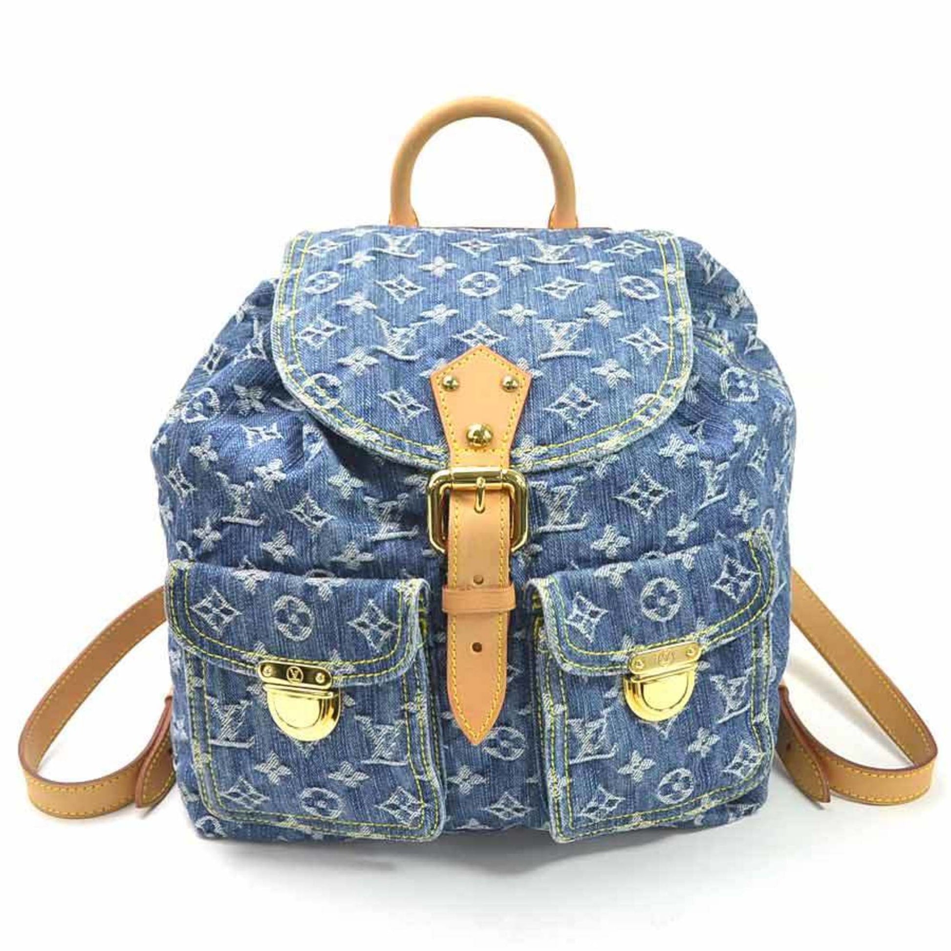 Louis Vuitton Backpack Monogram Denim Sack Ad PM Blue Canvas Ladies M95057