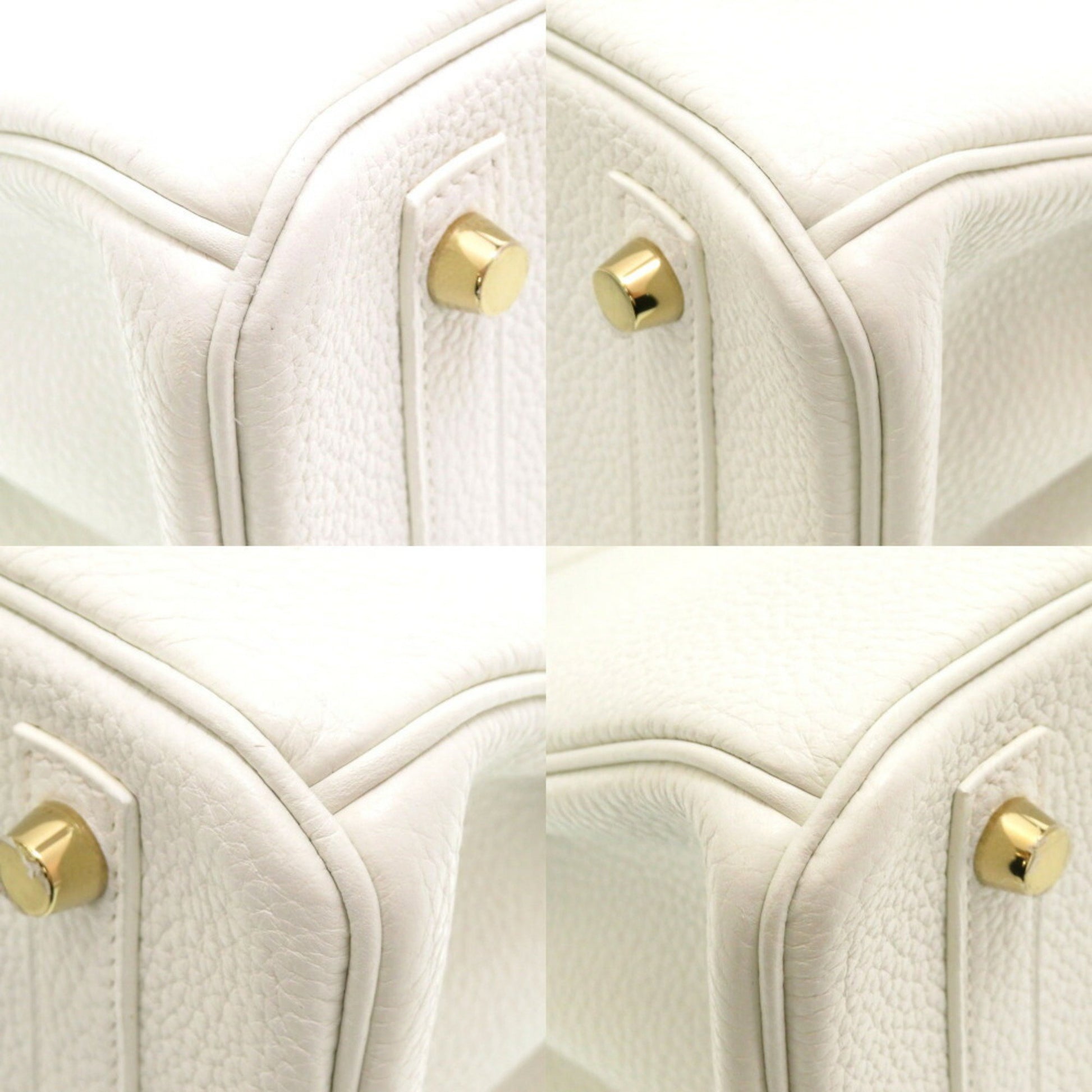 Hermès Birkin 30 White Blanc Taurillon Clemence with Gold