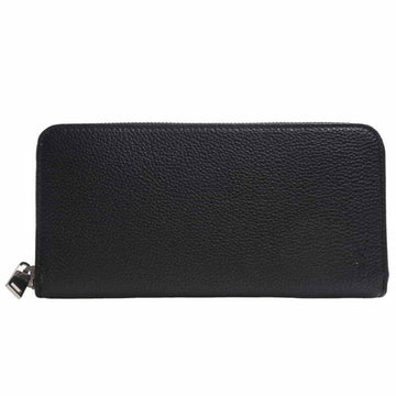 SAINT LAURENT leather round long wallet - black