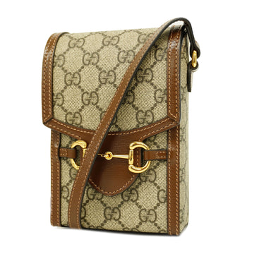 GUCCIAuth  Horsebit Shoulder Bag 625615 Women's Beige,Brown