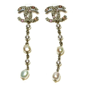 CHANEL C20 K fake pearl swing earrings brand accessories ladies