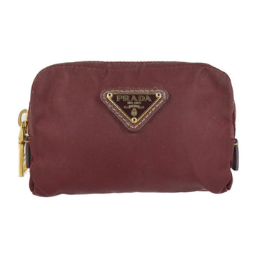 PRADA pouch 1N0339 nylon GRANATO garnet wine color gold metal fittings mini accessory case multi