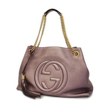 GUCCIAuth  Soho Shoulder Bag 308982 Women's Leather Shoulder Bag Purple