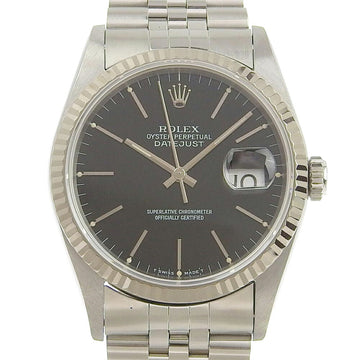 Rolex Datejust men's self-winding watch black dial bar index 16234 2022/07 overhauled