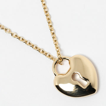 TIFFANY Heart Lock Necklace 3.26g K18 YG Yellow Gold &Co.
