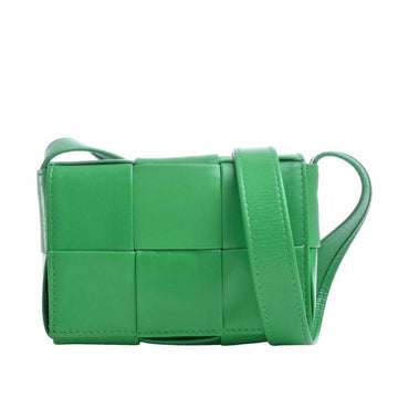 BOTTEGA VENETA Intrecciato Leather Cassette Candy Shoulder Bag Green Ladies