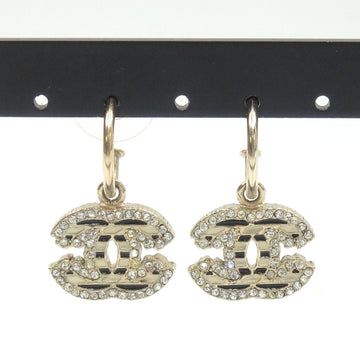 CHANEL Cocomark Earrings Women's GP Gold Color 06A Rhinestone