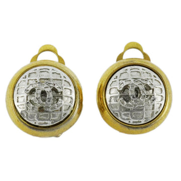 CHANEL Earrings Coco Mark Circle GP Plated Metal Material Gold Silver 00A Women's