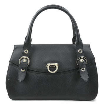 SALVATORE FERRAGAMO Handbag Gancini Leather Black Silver Ladies