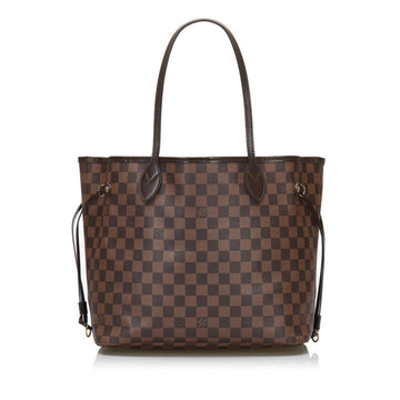 LOUIS VUITTON Damier Neverfull MM Shoulder Bag Tote N51105 Brown PVC Leather Women's