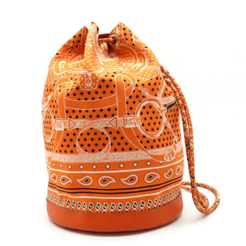 HERMES Sowacour 22 EPERON D'OR BANDANA shoulder bag rucksack silk leather orange