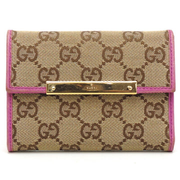 GUCCI GG pattern women's tri-fold wallet 131887 canvas beige pink