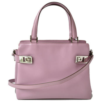 Salvatore Ferragamo Ferragamo tote bag / shoulder 2way Salvatore Gancini leather pink purple Q-21 0167