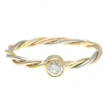 CARTIER Twisted Three-color Ring Pink Gold [18K],White Gold [18K],Yellow Gold [18K] Fashion Diamond Band Ring Gold,Silver