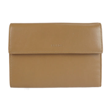 Prada tri-fold wallet M510X VITELLO TRAVEL calf leather NOCCIOLA brown series middle size