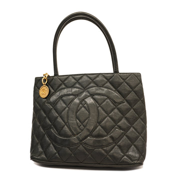 CHANELAuth  Reprint Tote Women's Caviar Leather Tote Bag Black