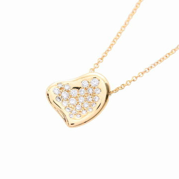 TIFFANY K18YG pave diamond full heart necklace