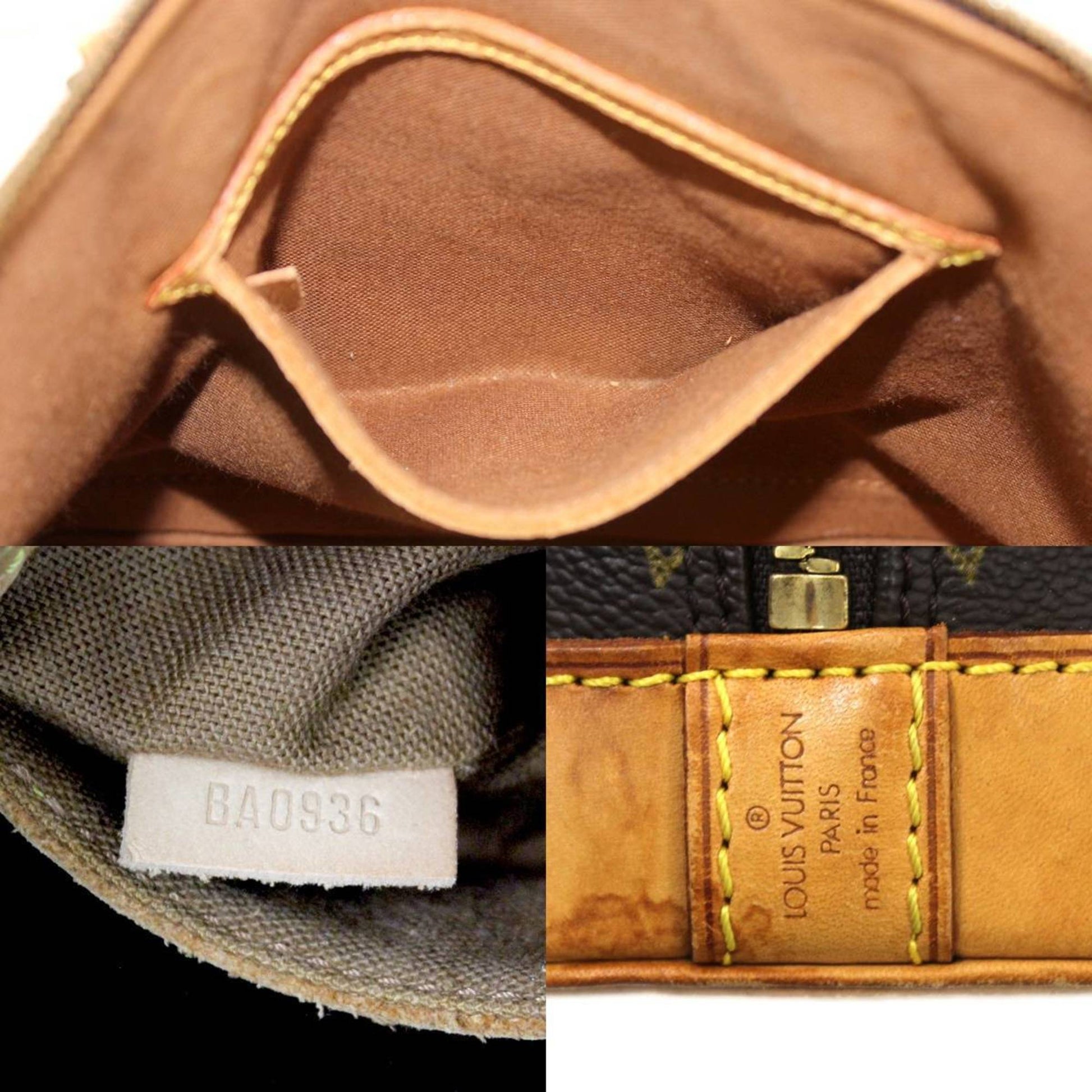 LOUIS VUITTON LV Logo Alma Hand Bag Monogram Leather Brown France M51130  31JF780