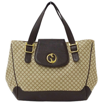 Gucci Bag Ladies Tote Shoulder Diamante Canvas Leather 251826 Brown Beige