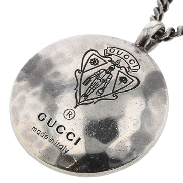 GUCCI Necklace Crest Circle Silver 925 Men's