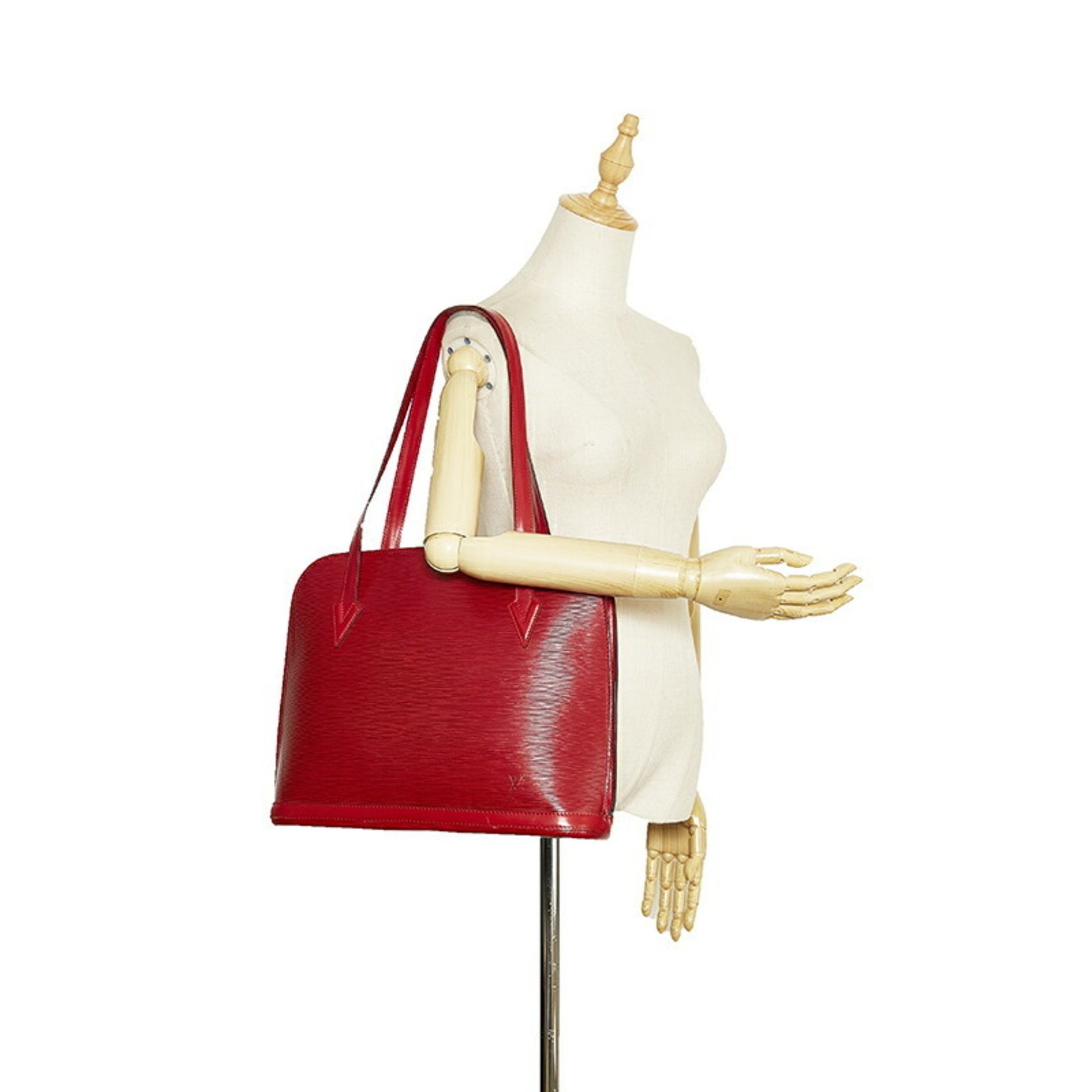 Louis Vuitton Epi Lussac Tote Bag Shoulder M52287 Castilian Red Leather  Women's LOUIS VUITTON