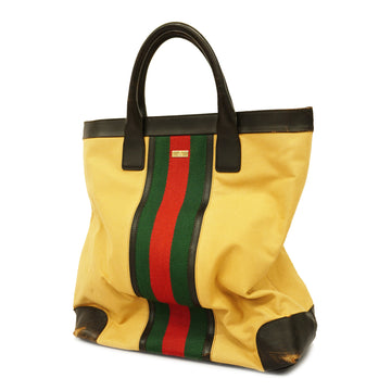 GUCCIAuth  Sherry Line Tote Bag 002 1121 Women's Canvas Tote Bag Beige