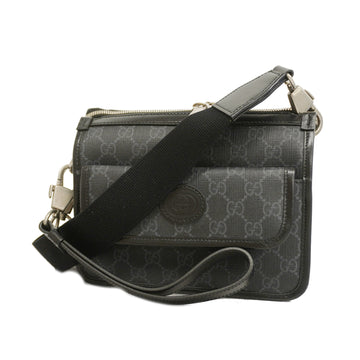 GUCCIAuth  Interlocking G I674164 GG Supreme Shoulder Bag Black